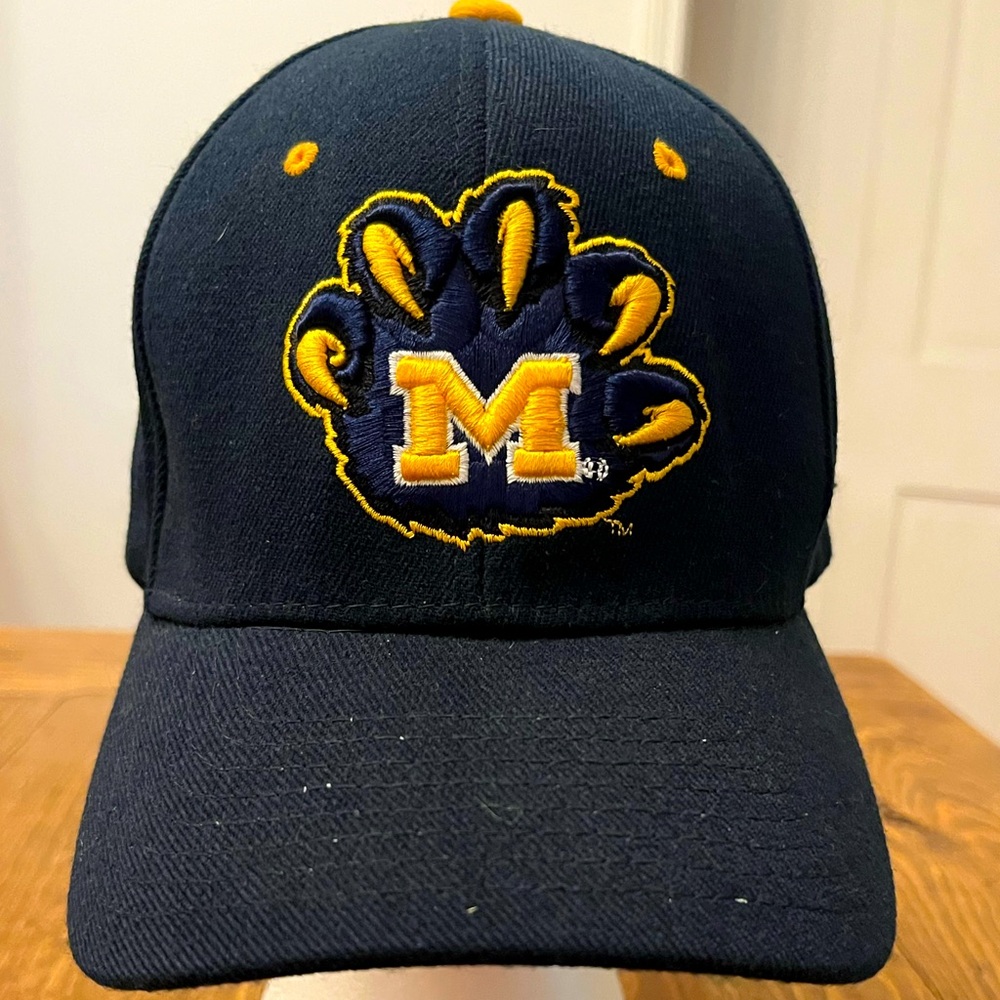 Men's Navy and Gold Baseball Cap with Embroidered 'M' Paw Logo